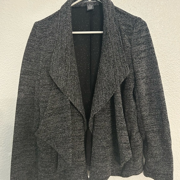 Waterfall front tweed look blazer. Material is stretchy. Size m - Picture 1 of 2